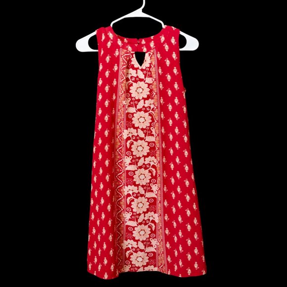 Red Target Dress with Floral Design - Picture 1 of 6